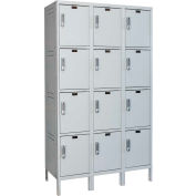 Hallowell UELBP3588-4PL Laptop/Backpack Locker, 45x18x18, 4 Tier, 3W, Unassembled - Light Gray