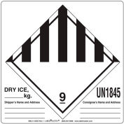 LabelMaster® Labels w/ "UN1845 Dry Ice" Print, 6"L x 6"W, White & Black, Roll of 500