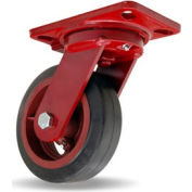 Hamilton® Heavy Service Swivel 6 x 2 Mold-On Rubber Tapered 410 Lb. Caster