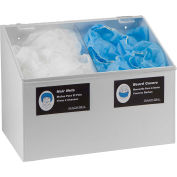 Horizon Mfg. 2-Compartment White Hair Net/Beard Cover/Shoe Cover/Arm Protector Dispenser
