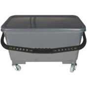 Microworks Mircofiber Mop Bucket 6 Gallon for 18" Flat Mops, Gray - 2505-MFBT-6GY