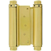Ultra Hardware Double Action Spring Hinge, Sq. Corner, 3"L, 2mm, Brass/Us3 - Pkg Qty 3