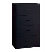 Hirsh Industries® HL1000 Series® Lateral File 30" Wide 4-Drawer - Black