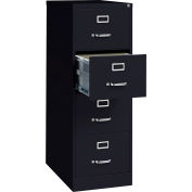 Hirsh Industries® 26-1/2" Deep Vertical File Cabinet 4-Drawer Legal Size - Black
