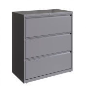 Hirsh Industries® 36" Wide 3-Drawer Lateral File Cabinet - Arctic Silver