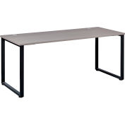Interion® Open Plan Office Desk - 48"W x 24"D x 29"H - Gray Top with Black Legs