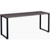 Interion® Open Plan Office Desk - 72"W x 24"D x 29"H - Charcoal Top with Black Legs