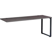 Interion® Open Plan Return Desk - 48"W x 24"D x 29"H - Charcoal Top with Black Legs