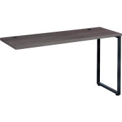 Interion® Open Plan Standing Height Return Desk - 48"Wx24"Dx40"H - Charcoal Top w/Black Legs 