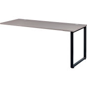 Interion® Open Plan Return Desk - 48"W x 24"D x 29"H - Gray Top with Black Legs