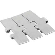 HabaCHAIN, 881, Slat Top Chain, Radius, SD, Tabbed, Austenitic Stainless Steel, 10'L, 7.5"W