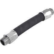 Husky 3/4"M NPTF x 9" Wirebraid Black Whip Hose w/Permanent Couplings - CP12WB.75