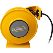 Hubbell ACA12325-DR20 Industrial Duty Cord Reel w/ GFCI Duplex Outlet Box - 12/3c x 25', Aluminum