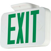 Hubbell CEGRC LED Exit Sign, White, Green Letters, Remote Capacity, w/ Ni-Cad Battery