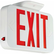 Hubbell LED Exit Sign with Self-Diagnostics, Nicad Battery, White with Red Letters, 120/277V