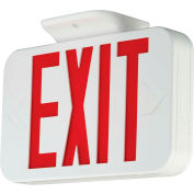 Hubbell CERRC LED Exit Sign, Red w/ Battery, Remote Capacity- Can run 4-single or 2-dual heads