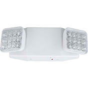 Compass Lighting CU2SQ LED Emergency Light, Square Heads, White, NiCad Battery, Damp location