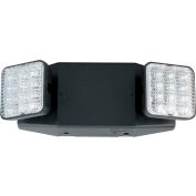 Compass Lighting CU2SQB LED Emergency Light, Square Heads, Black, NiCad Battery, Damp location