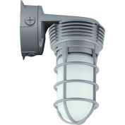 Hubbell VWGL-1 LED Vaportite Luminaire, Wall Mount, 757L, 11W, 4100K, Frosted Globe, Gray, IP66