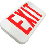 Howard Lighting Exit Sign, 120/277V, 6V Battery, Plastic, Red Letter, White Reflector