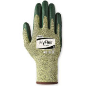 HyFlex® Cut Resistant Gloves, Ansell 11-511, Green Nitrile Palm Coat, Size 10, 1 Pair - Pkg Qty 12
