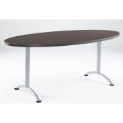 Iceberg ARC Conference Room Training Table - 72" x 36" Oval - Gray Walnut