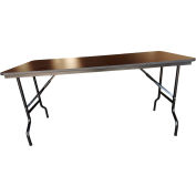 Interion® Folding Wood Table, 60"W x 30"L, Walnut