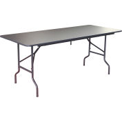 Interion® Folding Wood Table, 72"W x 30"L, Walnut