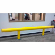 Ideal Shield® Heavy Duty One-Line Guardrail, Steel & HDPE Plastic, Yellow, 144" x 14-3/4"