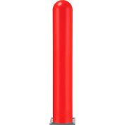 Global Industrial™ Smooth Bollard Post Sleeve, 8" HDPE Dome Top, Red