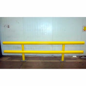 Ideal Shield® Standard Two-Line Guardrail, Steel & HDPE Plastic, Yellow, 96" x 27"
