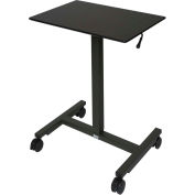 Seville Classics Airlift® Pneumatic Height Adjustable Sit-Stand Mobile Laptop Cart, Black