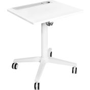 Seville Classics Airlift® XL Sit-Stand Mobile Desk with Cup Holder, White