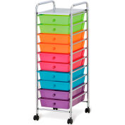 Seville Classics 15-3/8" x 12-13/16" x 38-3/16" - 10-Drawer Organizer Cart - Pearlescent Multi-Color