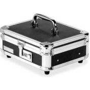 IdeaStream® VZ01002 Vaultz Cash Box, Combo Lock, 10"W x 8-3/4"D x 5"H, Black/Chrome