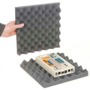 Convoluted Foam Set, 12"L x 12"W x 2"D, Charcoal - Pkg Qty 24