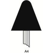 Grier Abrasives Mounted Point A4, 1-1/4" x 1-1/4" - 1/4x1-1/2 Shank, 60, Blue - Pkg Qty 50