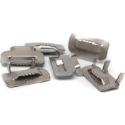 Independent Metal Strap Heavy Duty Stainless Steel Buckles, 3/4" Strap Width, Silver, Pack of 100