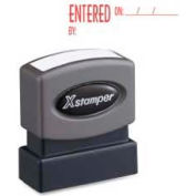 Xstamper® Pre-Inked Message Stamp, ENTERED, 1-5/8" x 1/2", Red