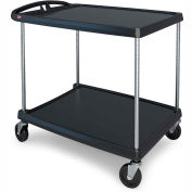 Metro myCart™ 2-Shelf Utility Cart with Chrome-Plated Posts - 40-1/4 x 27-11/16 Black