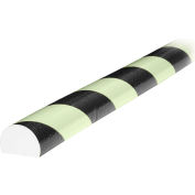 Knuffi® Model C Surface Bumper Guard, 1M, 39-1/2"L x 1-1/2"W, Black & Glow, 60-6722-5