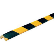 Knuffi 90-Degree Shelf Bumper Guard, Type E, 196-3/4"L x 1"W x 1"H, Black & Yellow, 60-6740