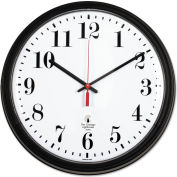 Chicago Lighthouse Black Quartz CONTRACT Clock, 13.75" Overall Diameter, Black Case, 1 AA
