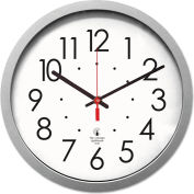 Chicago Lighthouse Silver Contemporary Clock, 14.5" Overall Diameter, Silver Case, 1 AA