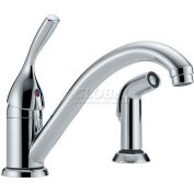 Delta 175-DST, Classic Single Handle Kitchen Faucet W/Spray, Chrome