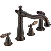 Delta 2256-RB-DST, Victorian Two Handle Widespread Kitchen Faucet W/Spray, Venetian Bronze