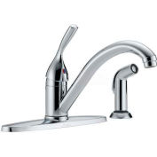 Delta 400-DST, Classic Single Handle Kitchen Faucet W/Spray, Chrome