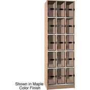 Ironwood 15 Compartment Black Grill Door 20" D Locker, Natural Oak Color