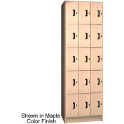Ironwood 15 Compartment Solid Door Storage 20" D Locker, Natural Oak Color