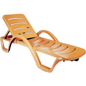 Siesta Havana Sunrise Pool Chaise Lounge with Arms, Teak Brown - Pkg Qty 4